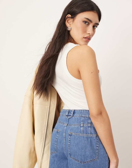 ARRANGE Wilson denim slouchy shorts i klassiskt blått - Image 4