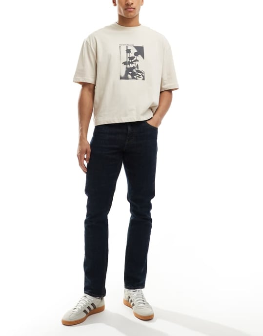 ASOS DESIGN slim fit jeans i vintage mörk tvättad blå - Image 1