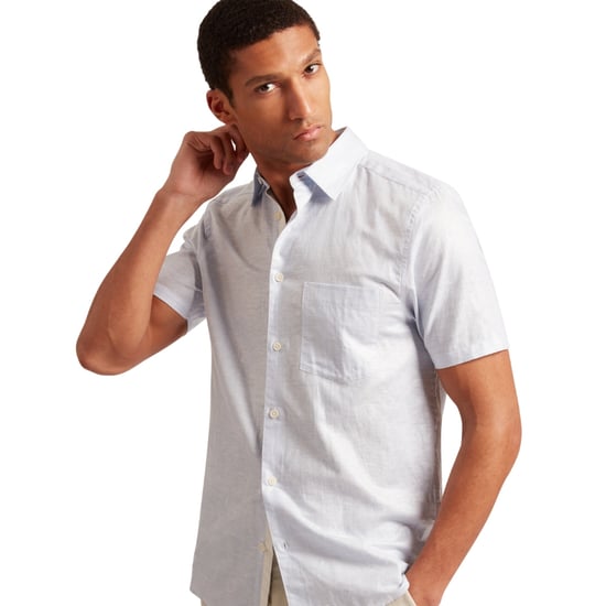 Ted Baker Palomas Pale Blue Linen Shirt - Image 6