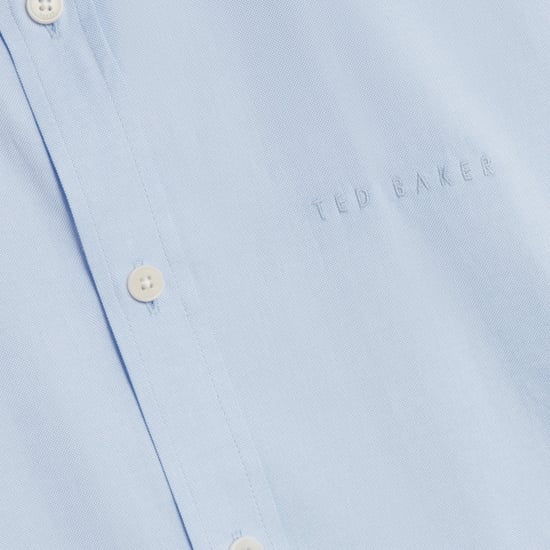 Ted Baker Alyth Regular Branded Blue Oxford Shirt - Image 6