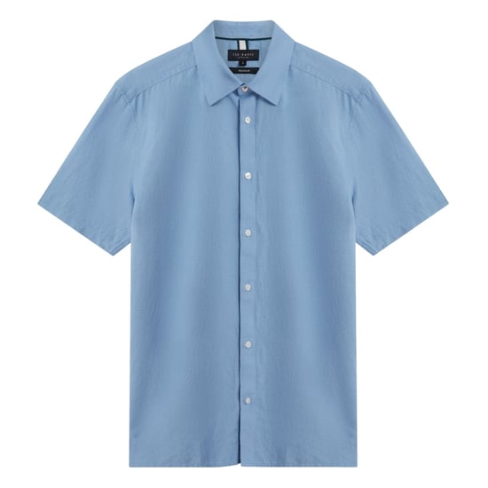 Ted Baker Zefre Regular Light Blue Linen Shirt - Image 1