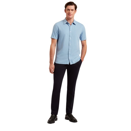 Ted Baker Zefre Regular Light Blue Linen Shirt - Image 3