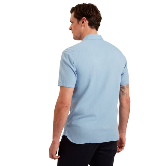 Ted Baker Zefre Regular Light Blue Linen Shirt - Image 4