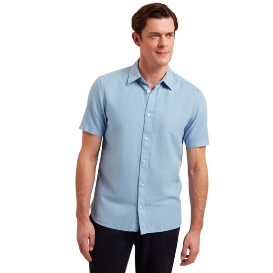 Ted Baker Zefre Regular Light Blue Linen Shirt - Image 5