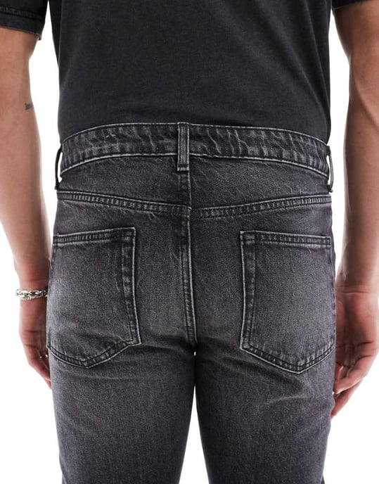 ASOS DESIGN skinny jeans i tvättad svart - Image 4