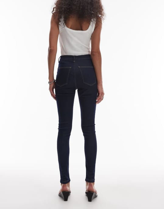 Topshop Joni hög midja super skinny jeans i indigo tvätt - Image 2