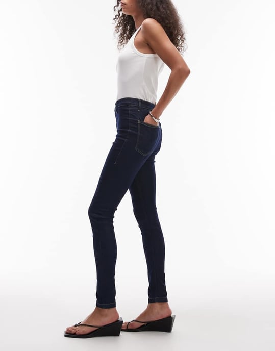 Topshop Joni hög midja super skinny jeans i indigo tvätt - Image 3