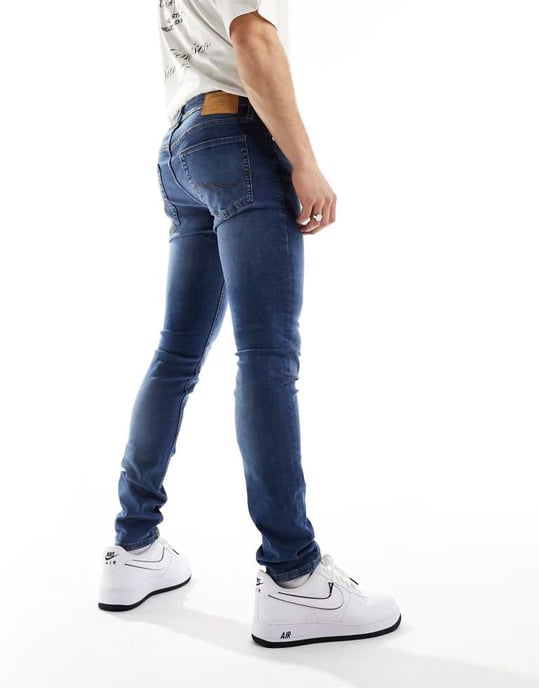 Jack & Jones Liam skinny jeans in mid blue - Image 2
