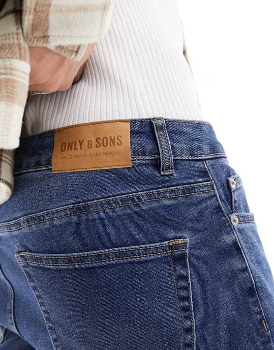 ONLY & SONS warp skinny fit jeans i medtvätt - Image 2