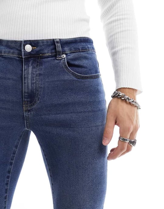 ONLY & SONS warp skinny fit jeans i medtvätt - Image 4
