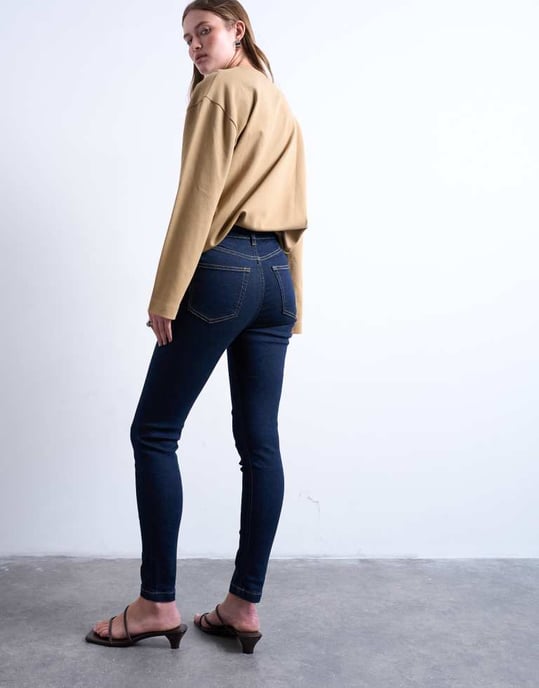 Topshop Jamie hög midja skinny jeans i indigo tvätt - Image 4