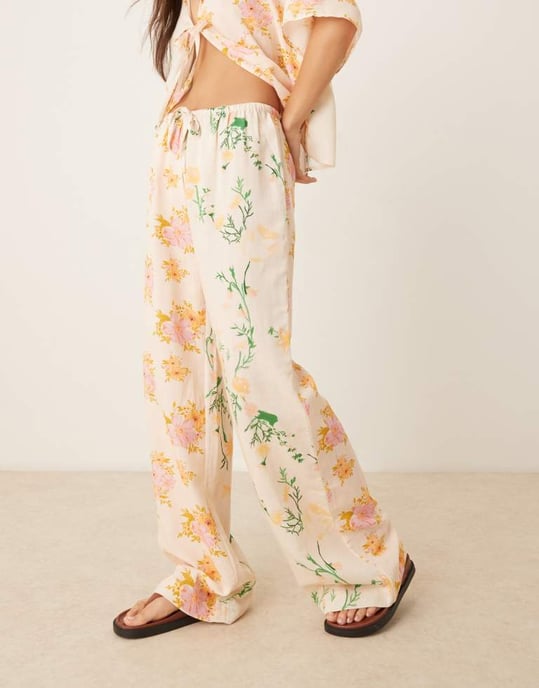 ASOS DESIGN Abi strandbyxa i flerfärgad blommig mönster - Image 2