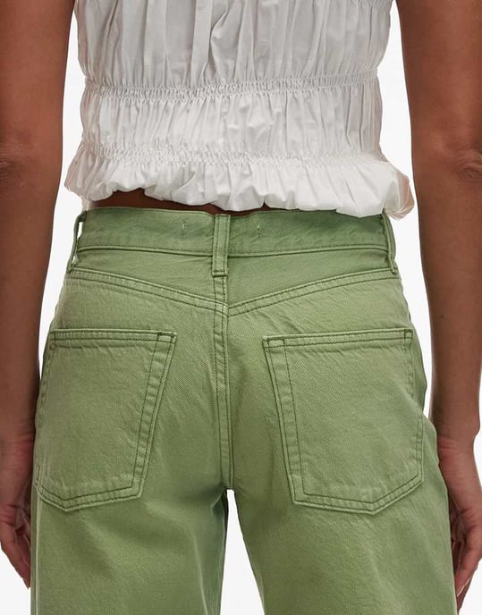 Topshop Ember låg midja rak ben jeans i limegrön - Image 4