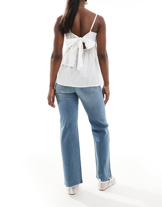 Hollister låg midja avslappnade raka jeans i medeltvätt - Image 2