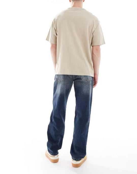 ASOS DESIGN raka jeans med toning i medelblå tvätt - Image 3