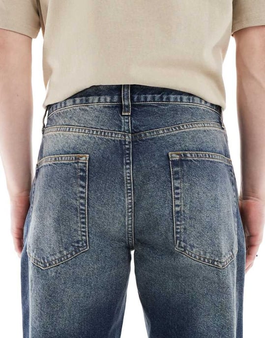 ASOS DESIGN raka jeans med toning i medelblå tvätt - Image 4