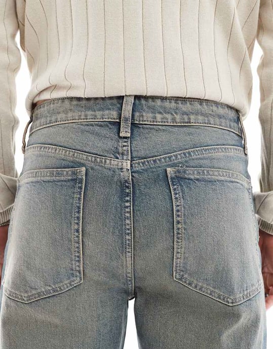 ASOS DESIGN raka jeans med toning i ljusblå tvätt - Image 4