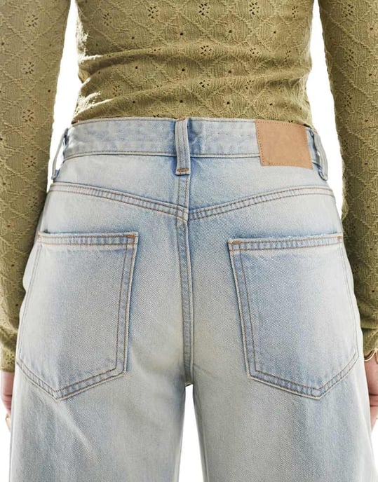 Cotton On 91 raka jeans i blått - Image 4