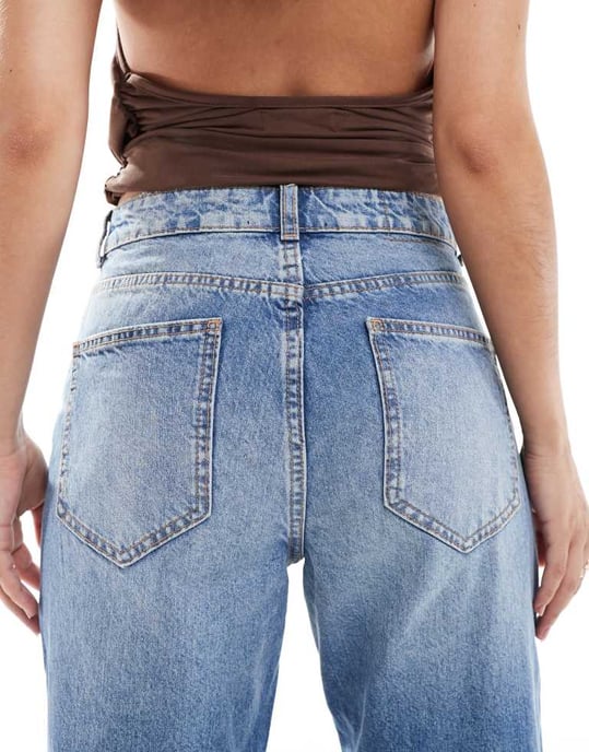 ASOS DESIGN 90-talets raka jeans i medtvätt - Image 4