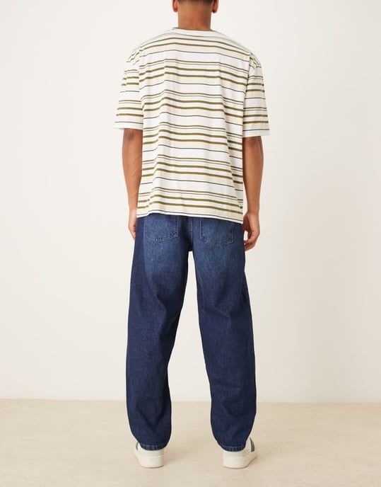 ASOS DESIGN löst raka jeans i mörk tvätt - Image 2