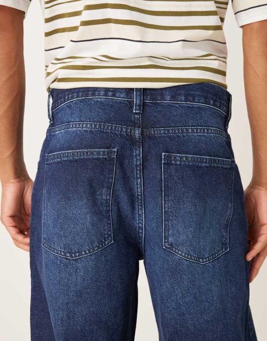 ASOS DESIGN löst raka jeans i mörk tvätt - Image 4