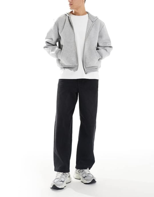 ASOS DESIGN lösa raka jeans i tvättad svart - Image 2