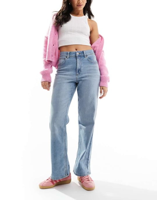 ASOS DESIGN comfort stretch straight leg jean in light wash - Image 1
