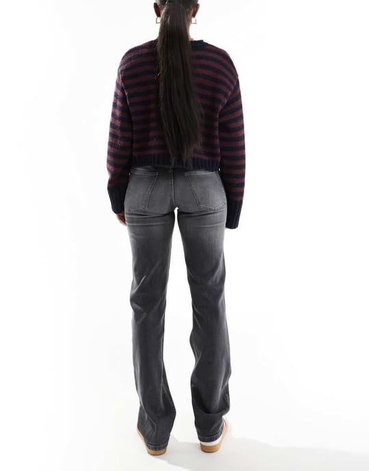ONLY Lopez låga raka jeans i grått - Image 3