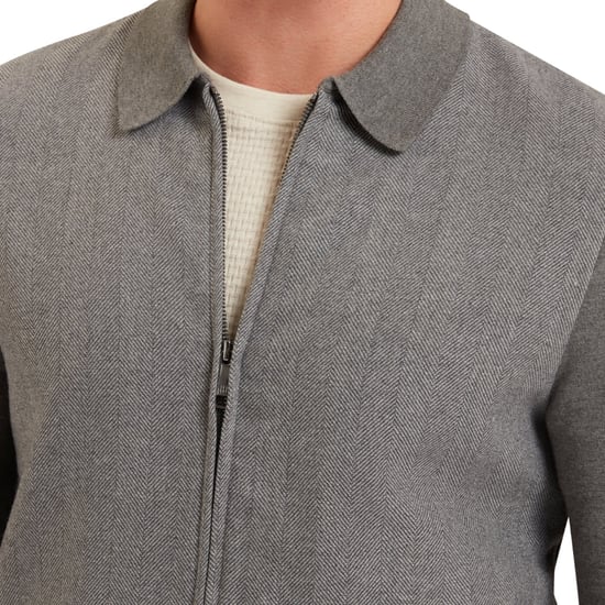 Ted Baker Dejo Jas Met Visgraatmotief En Ritssluiting Aan De Voorkant, Grijs - Image 3