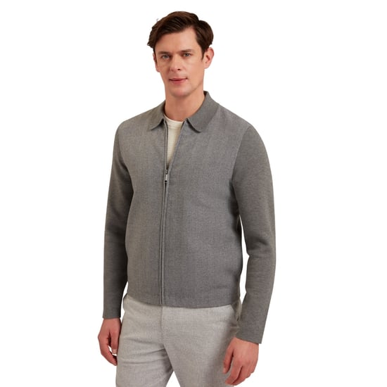 Ted Baker Dejo Jas Met Visgraatmotief En Ritssluiting Aan De Voorkant, Grijs - Image 5