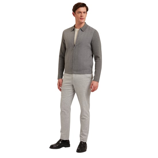 Ted Baker Dejo Jas Met Visgraatmotief En Ritssluiting Aan De Voorkant, Grijs - Image 6