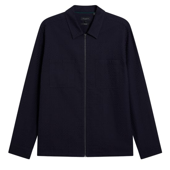 Ted Baker Kailins Zip Thru Navy Overshirt - Image 1