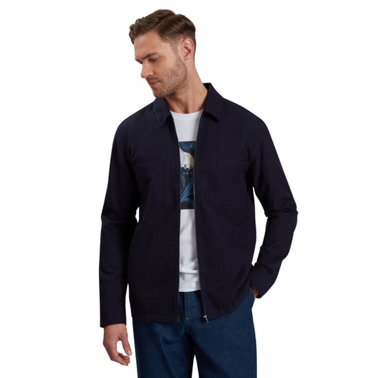 Ted Baker Kailins Zip Thru Navy Overshirt - Image 2
