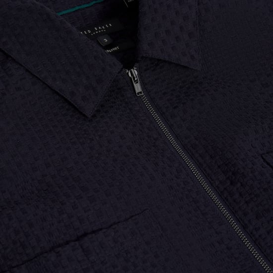Ted Baker Kailins Zip Thru Navy Overshirt - Image 3