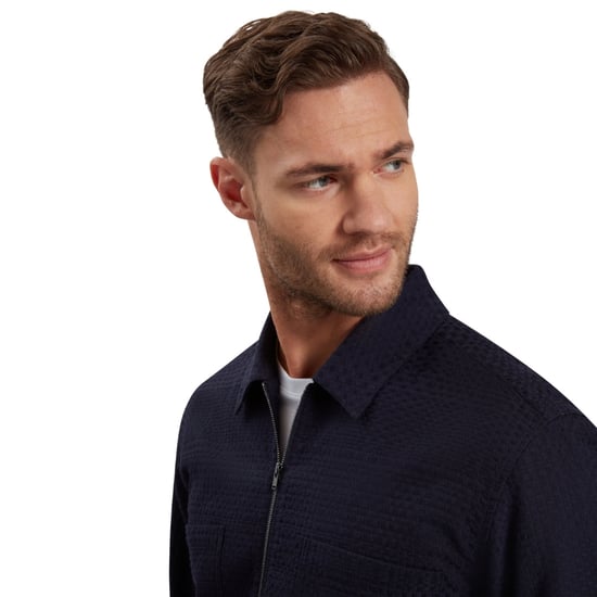 Ted Baker Kailins Zip Thru Navy Overshirt - Image 4