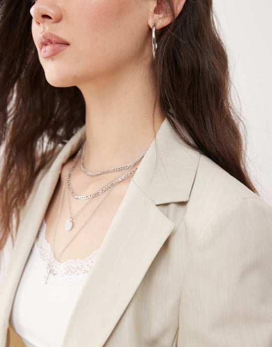 Miss Selfridge essentiel kant-till-kant blazer i sten - Image 3