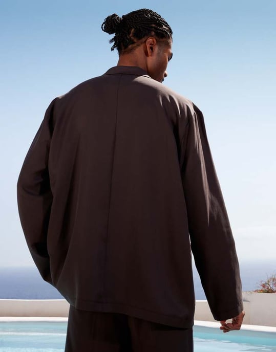 ASOS DESIGN avslappnad oversized lätt kostymjacka i grått - Image 2