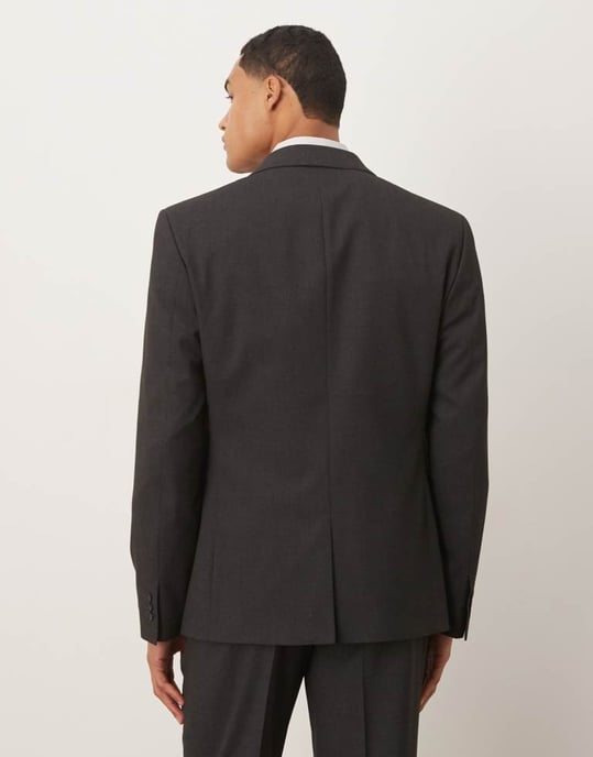 ASOS DESIGN slim passform kavaj i grått - Image 3