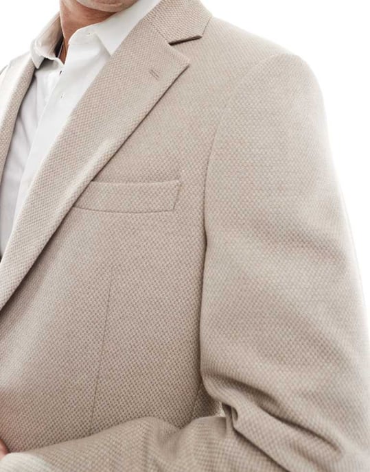 ASOS DESIGN ullblandning smal kavaj i stenväv - Image 3