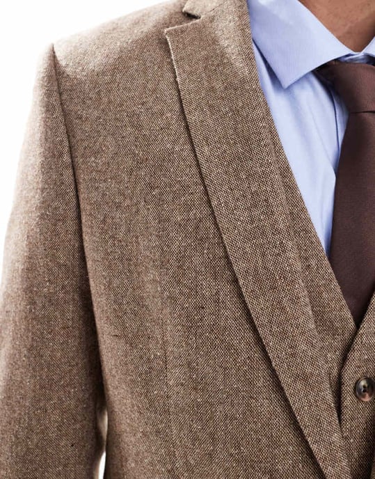 ASOS DESIGN smal ullblandning kavaj i beige - Image 4