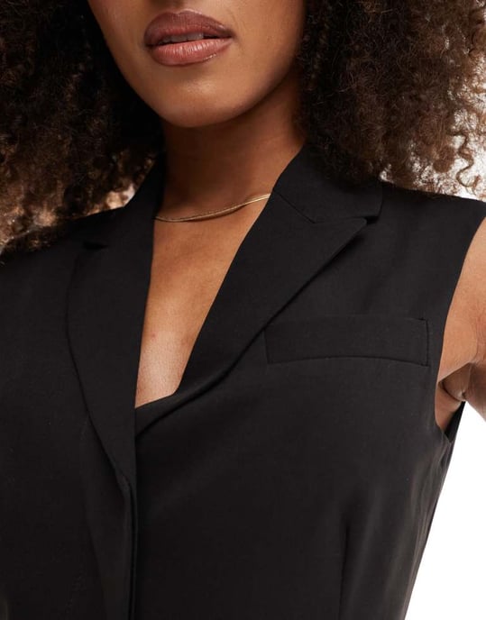 Miss Selfridge skräddarsydd västklänning i svart - Image 2
