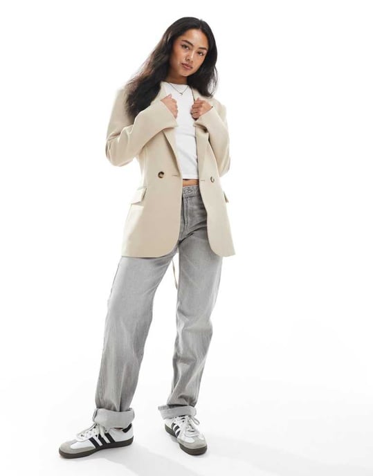 ASOS DESIGN blazern med knytning i midjan i kamelfärg - Image 2