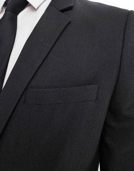 ASOS DESIGN smal kostymjacka i svart pipskjöld - Image 2