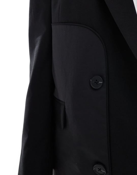 ASOS DESIGN svart oversized skräddarsydd kavaj ut-och-in - Image 3