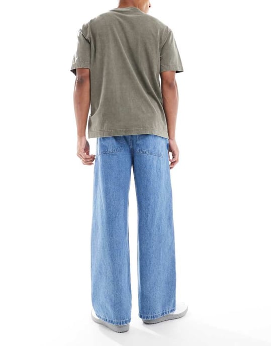 ASOS DESIGN super baggy snickarjeans i indigovask - Image 2