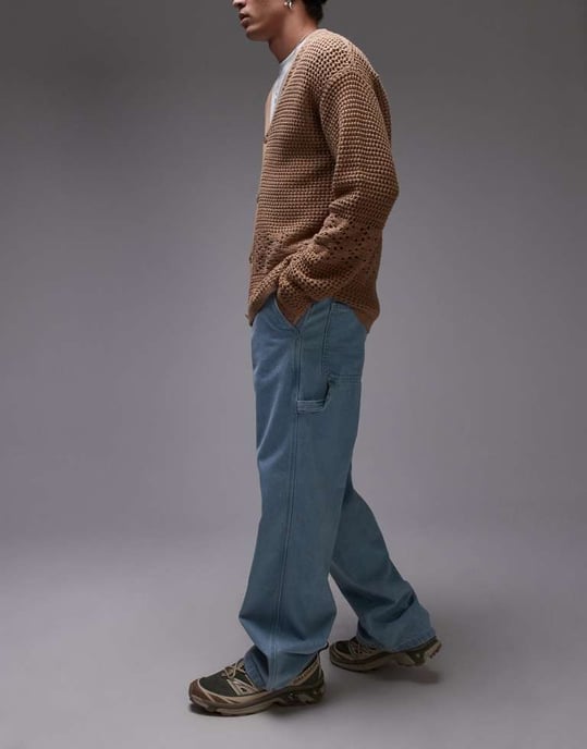 Dickies Madison löst passande denimjeans i tvättad blå med blekning - Image 3