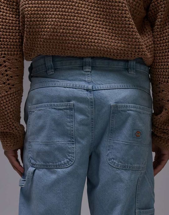 Dickies Madison löst passande denimjeans i tvättad blå med blekning - Image 4