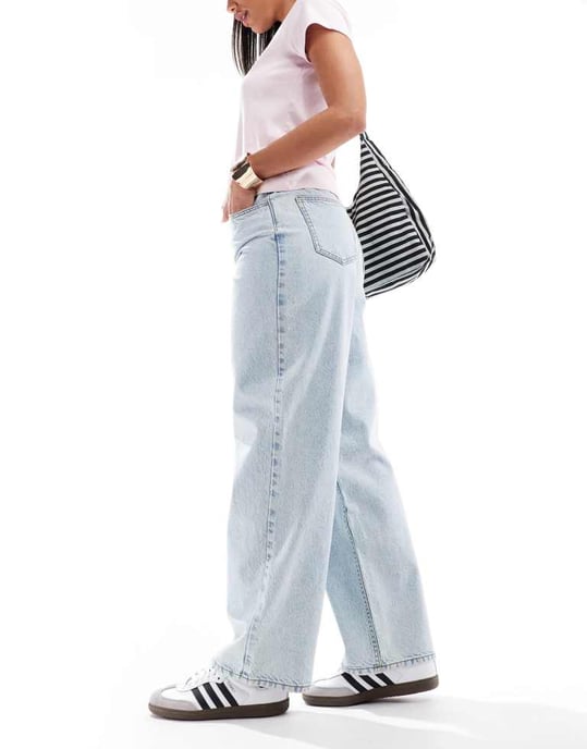 Miss Selfridge baggy jeans i ljus blekt tvätt - Image 3
