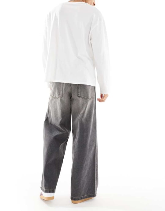 ASOS DESIGN lösa jeans i tvättad svart - Image 2