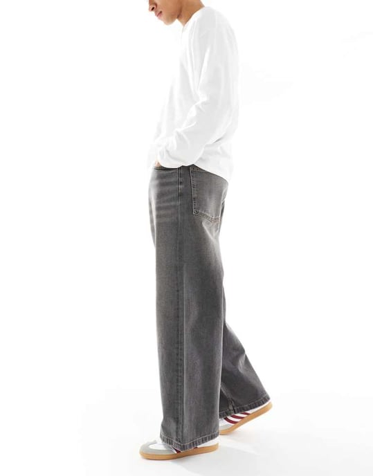 ASOS DESIGN lösa jeans i tvättad svart - Image 3